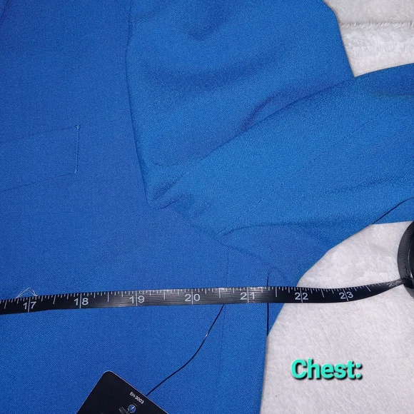 Express Suit Mens 44 Extra Slim Blue 2 Button Wool Blend Pants 34×30 2 PC Suit